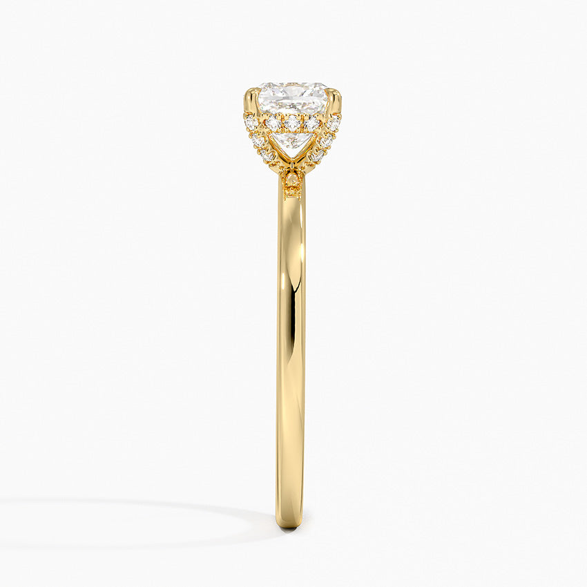 1.15 Karat Cushion Kesim Hidden Halo Tasarım Tektaş Laboratuvar Pırlanta Yüzük - Gilora - Bold Diamonds