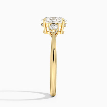 1.60 Carat Princess Halo Design Solitaire Lab Diamond Ring 18K - Florina 