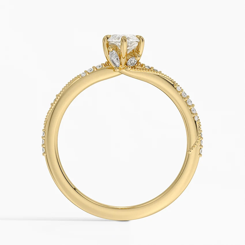 1.25 Karat Marquise Kesim Hidden Halo Tasarım Tektaş Laboratuvar Pırlanta Yüzük 18K  - Melora - Bold Diamonds