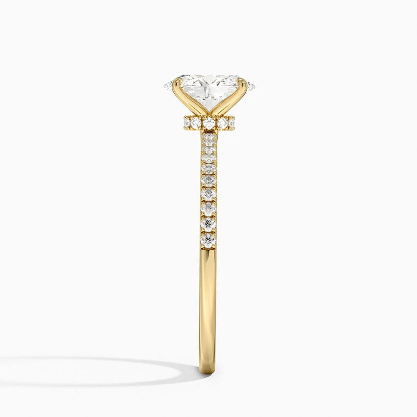 1.25 Karat Oval Kesim Hidden Halo Tasarım Tektaş Laboratuvar Pırlanta Yüzük - Filora - Bold Diamonds