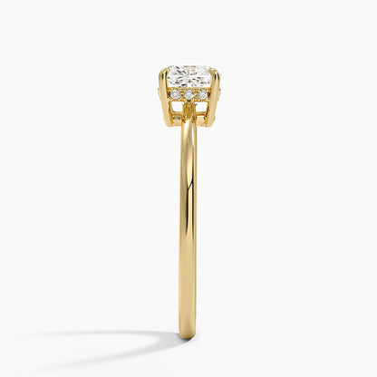 1.10 Cushion Kesim Hidden Halo Tasarım Tektaş Laboratuvar Pırlanta Yüzük - Tilora