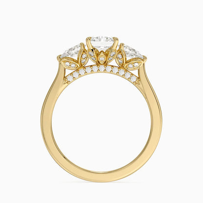 1.60 Carat Princess Halo Design Solitaire Lab Diamond Ring 18K - Florina 