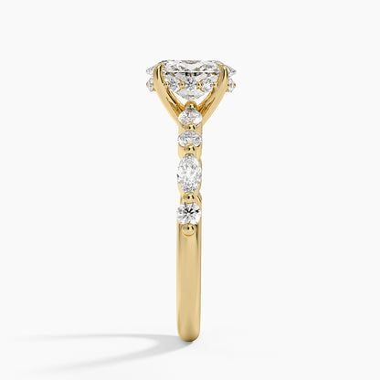 1.60 Carat Princess Halo Design Solitaire Lab Diamond Ring 18K - Florina 