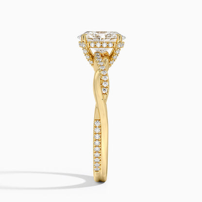 1.60 Carat Princess Halo Design Solitaire Lab Diamond Ring 18K - Florina 