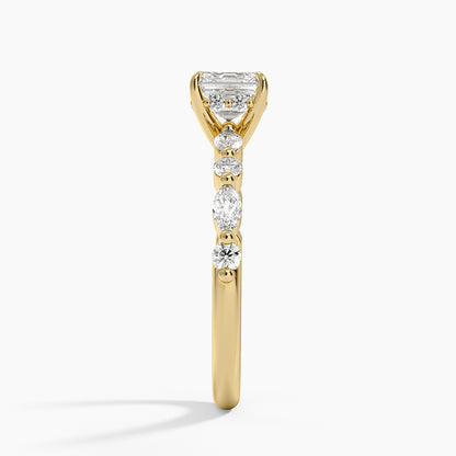 1.60 Carat Princess Halo Design Solitaire Lab Diamond Ring 18K - Florina 