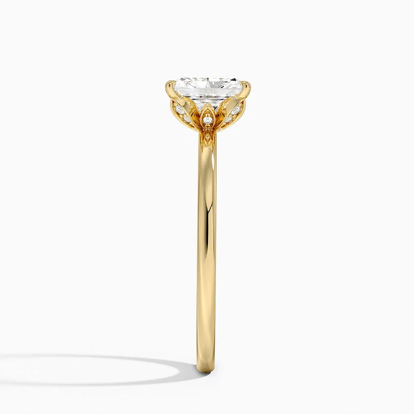 1.15 Karat Radiant Kesim Hidden Halo Tasarım Tektaş Laboratuvar Pırlanta Yüzük - Oslo