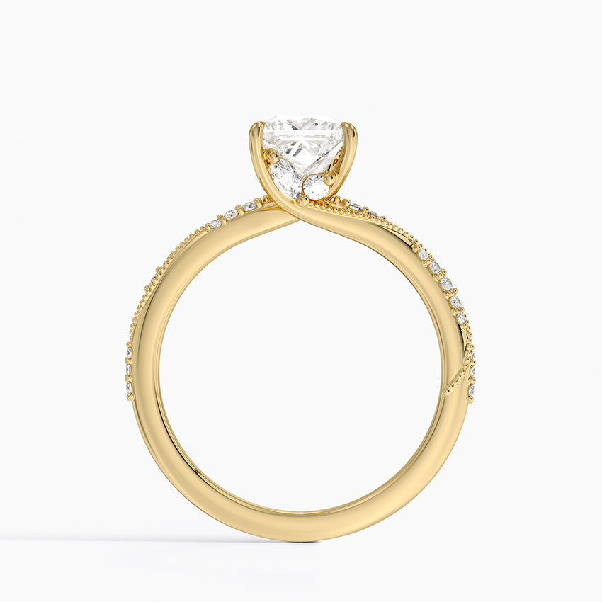 1.25 Karat Prenses Kesim Hidden Halo Tasarım Tektaş Laboratuvar Pırlanta Yüzük 18K  - Melora - Bold Diamonds