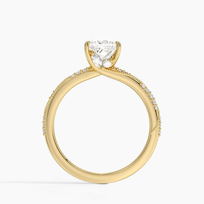 1.60 Carat Princess Halo Design Solitaire Lab Diamond Ring 18K - Florina 