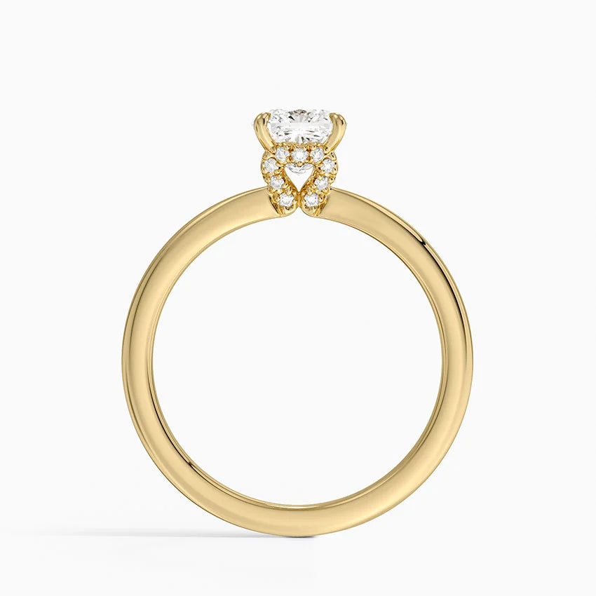 1.15 Cushion Kesim Hidden Halo Tasarım Tektaş Laboratuvar Pırlanta Yüzük - Vilora