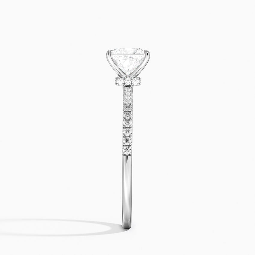 1.25 Karat Prenses Kesim Hidden Halo Tasarım Tektaş Laboratuvar Pırlanta Yüzük - Filora - Bold Diamonds