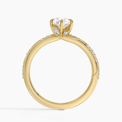 1.60 Carat Princess Halo Design Solitaire Lab Diamond Ring 18K - Florina 