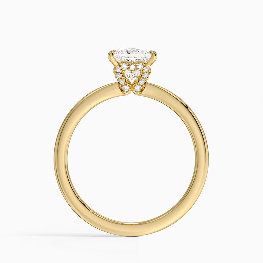 1.15 Prenses Kesim Hidden Halo Tasarım Tektaş Laboratuvar Pırlanta Yüzük - Vilora