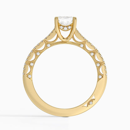 1.50 Emerald Kesim Halo Tasarım Tektaş Laboratuvar Pırlanta Yüzük - Nilara