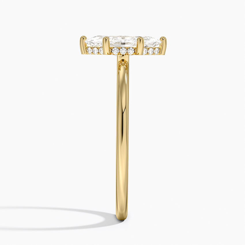 1.10 Karat Marquise Kesim Hidden Halo Tasarım Tektaş Laboratuvar Pırlanta Yüzük - Lucerne