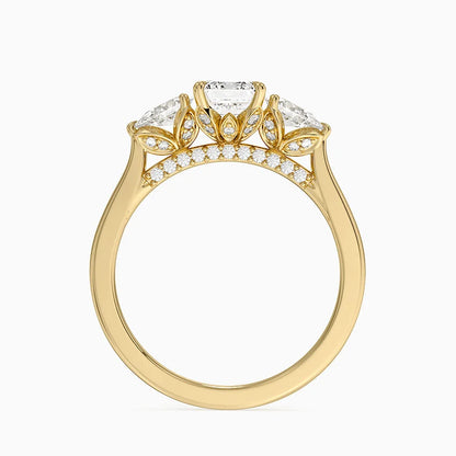 1.60 Carat Princess Halo Design Solitaire Lab Diamond Ring 18K - Florina 