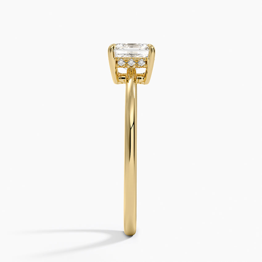 1.10 Karat Asscher Kesim Hidden Halo Tasarım Tektaş Laboratuvar Pırlanta Yüzük - Monaco