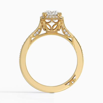 1.50 Halo Tasarım Tektaş Laboratuvar Pırlanta Yüzük 18K - Tilara