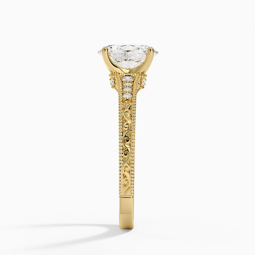 1.15 Karat Oval Kesim Hidden Halo Tasarım Tektaş Laboratuvar Pırlanta Yüzük - Venice
