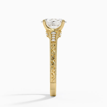 1.60 Carat Princess Halo Design Solitaire Lab Diamond Ring 18K - Florina 