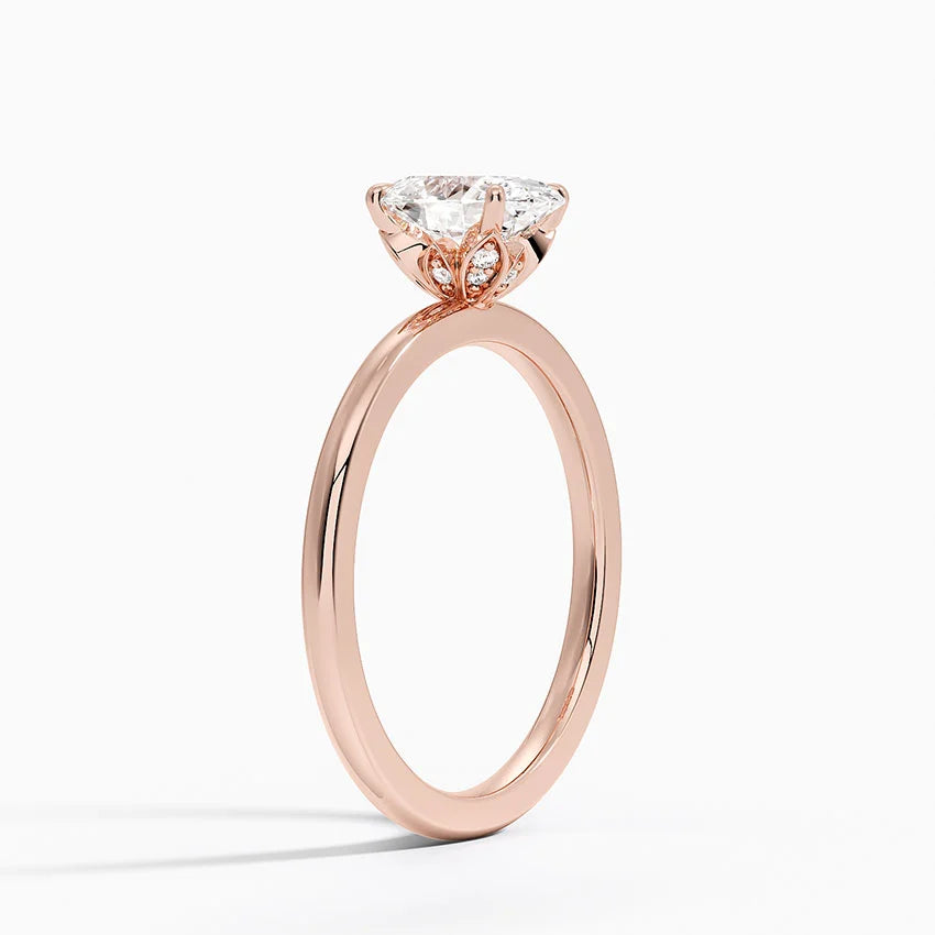 1.15 Karat Oval Kesim Hidden Halo Tasarım Tektaş Laboratuvar Pırlanta Yüzük - Oslo