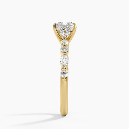 1.60 Carat Princess Halo Design Solitaire Lab Diamond Ring 18K - Florina 
