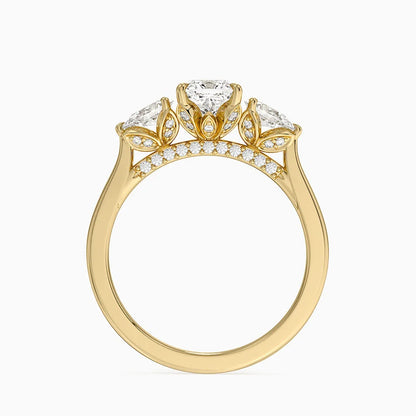 1.60 Carat Princess Halo Design Solitaire Lab Diamond Ring 18K - Florina 