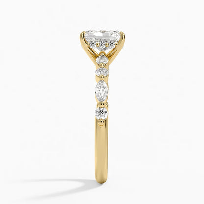 1.60 Carat Princess Halo Design Solitaire Lab Diamond Ring 18K - Florina 