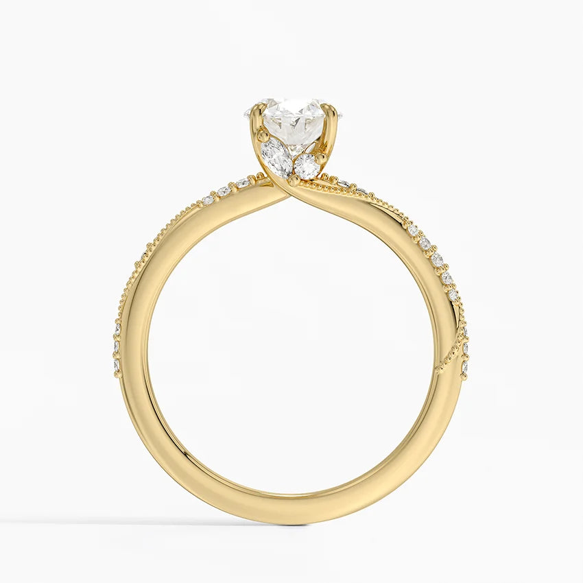 1.25 Karat Oval Kesim Hidden Halo Tasarım Tektaş Laboratuvar Pırlanta Yüzük 18K  - Melora - Bold Diamonds