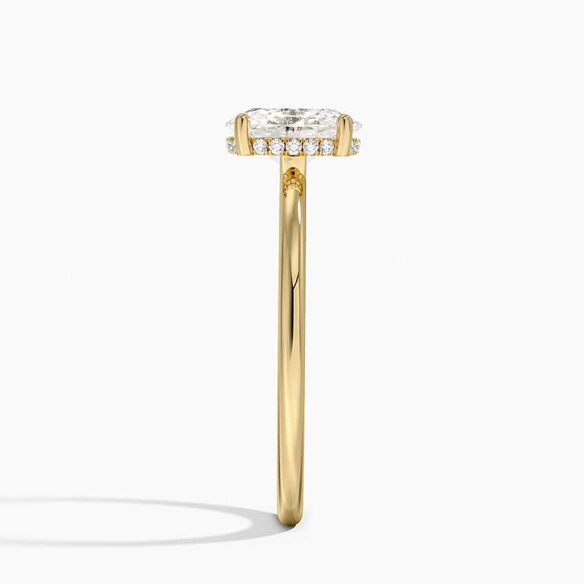 1.10 Karat Oval Kesim Hidden Halo Tasarım Tektaş Laboratuvar Pırlanta Yüzük - Lucerne