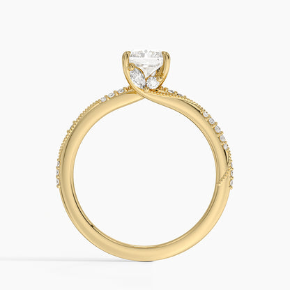1.60 Carat Princess Halo Design Solitaire Lab Diamond Ring 18K - Florina 