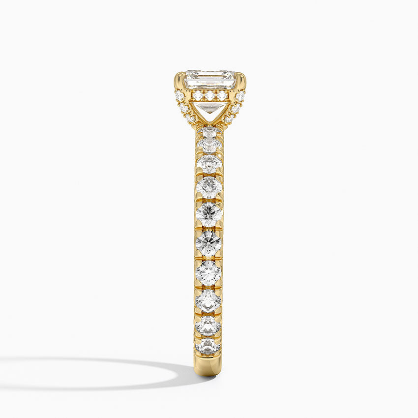 1.75 Karat Asscher Kesim Hidden Halo Tasarım Tektaş Laboratuvar Pırlanta Yüzük 18K  - Selora - Bold Diamonds