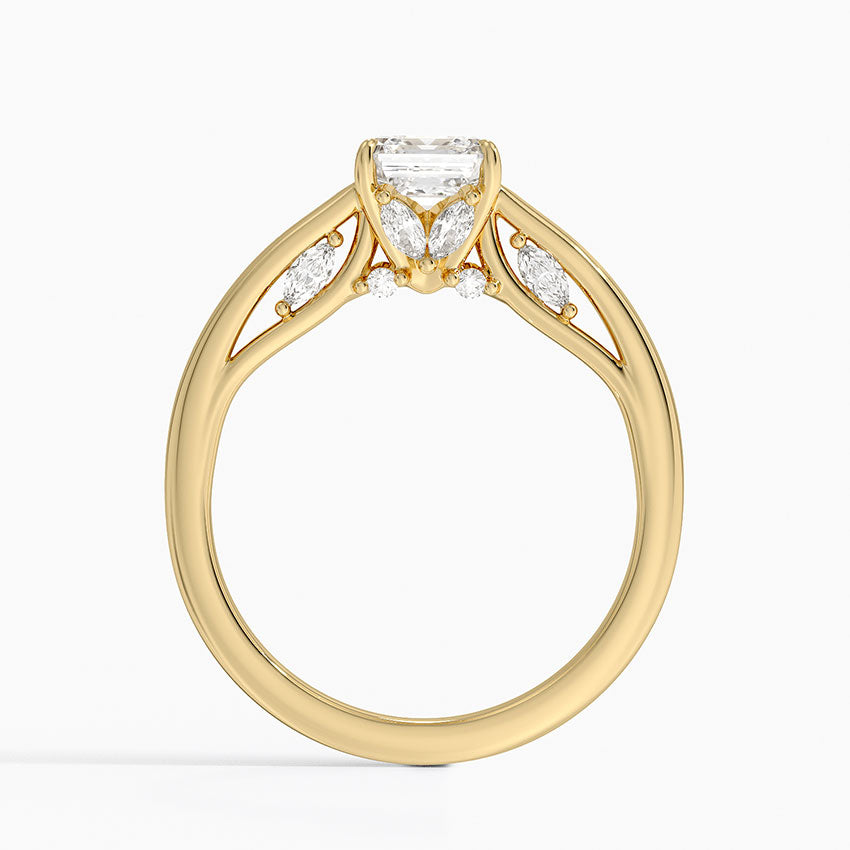 1.30 Asscher Kesim Hidden Halo Tasarım Tektaş Laboratuvar Pırlanta Yüzük - Dalara