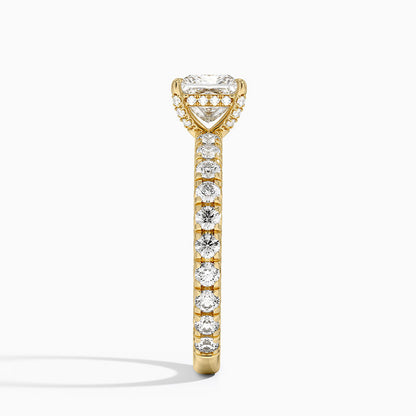 1.60 Carat Princess Halo Design Solitaire Lab Diamond Ring 18K - Florina 