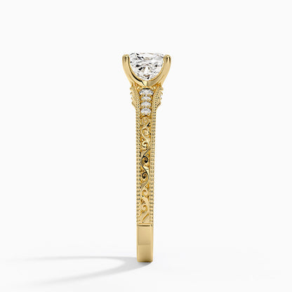 1.60 Carat Princess Halo Design Solitaire Lab Diamond Ring 18K - Florina 