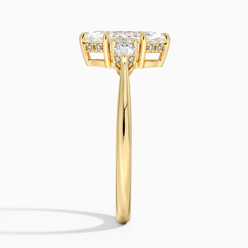 1.50 Karat Marquise Kesim Hidden Halo Tasarım Tektaş Laboratuvar Pırlanta Yüzük - Madrid