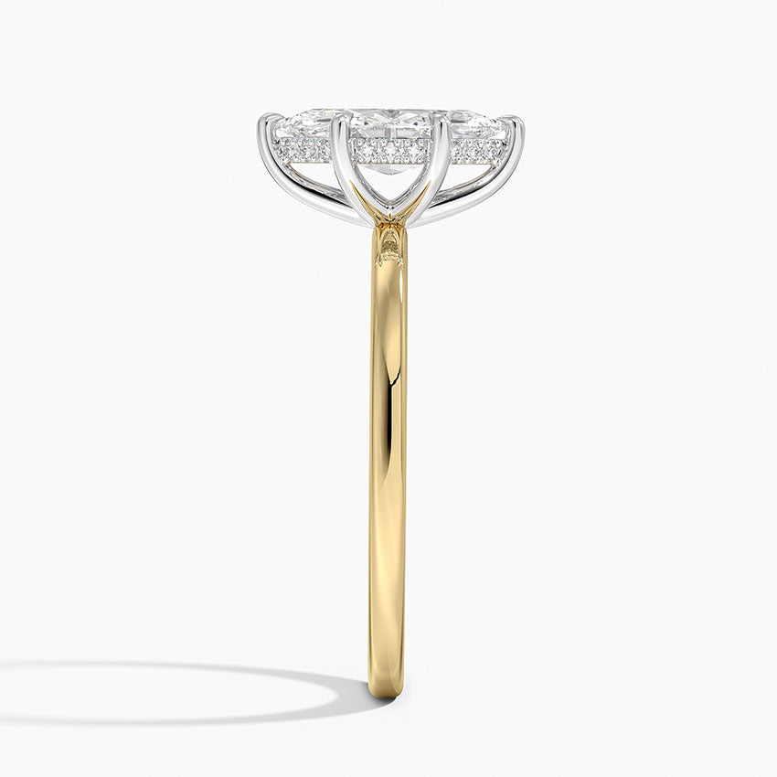 1.10 Karat Marquise Kesim Hidden Halo Tasarım Tektaş Laboratuvar Pırlanta Yüzük 18K  - Elora - Bold Diamonds