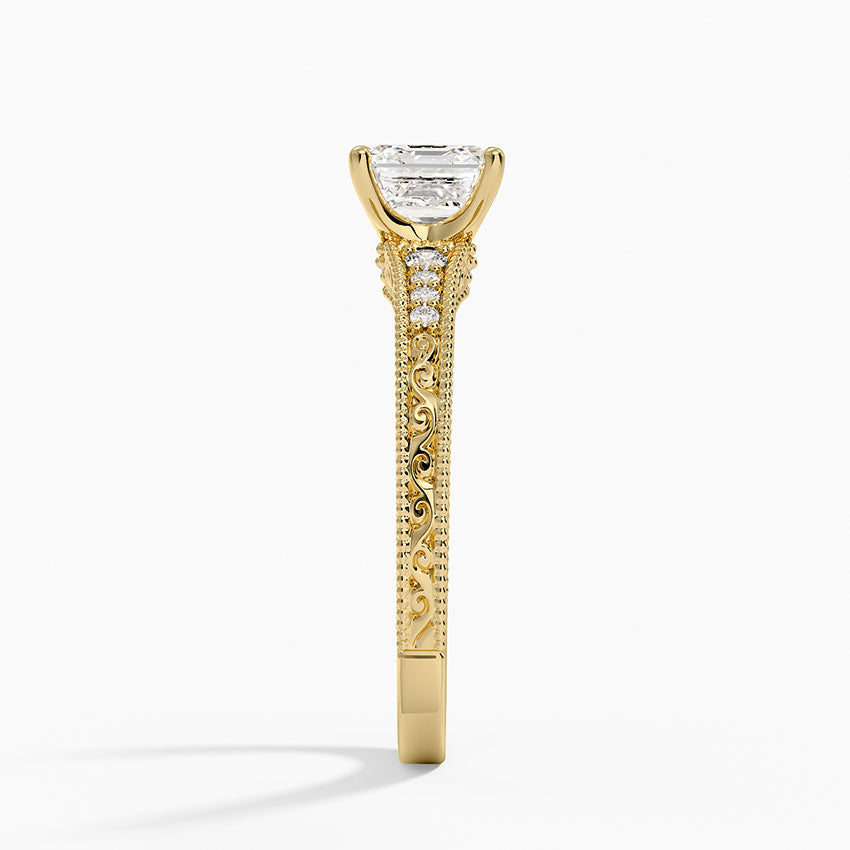 1.15 Karat Asscher Kesim Hidden Halo Tasarım Tektaş Laboratuvar Pırlanta Yüzük - Venice