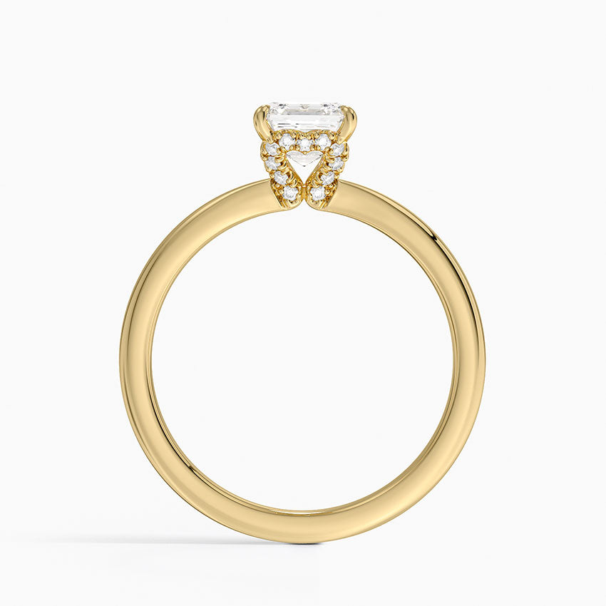 1.15 Karat Asscher Kesim Hidden Halo Tasarım Tektaş Laboratuvar Pırlanta Yüzük - Lyon