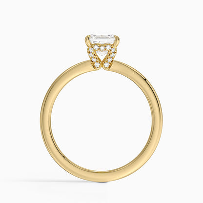 1.15 Asscher Kesim Hidden Halo Tasarım Tektaş Laboratuvar Pırlanta Yüzük - Vilora