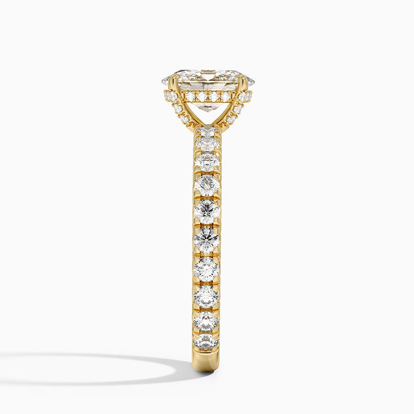 1.75 Karat Oval Kesim Hidden Halo Tasarım Tektaş Laboratuvar Pırlanta Yüzük 18K  - Selora - Bold Diamonds