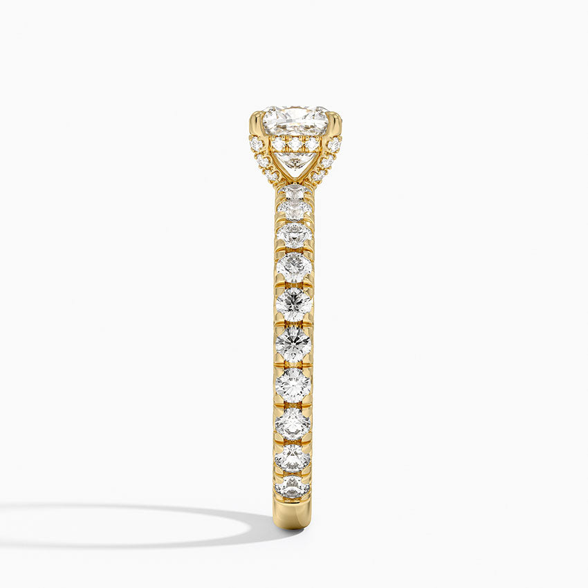 1.75 Karat Cushion Kesim Hidden Halo Tasarım Tektaş Laboratuvar Pırlanta Yüzük 18K  - Selora
