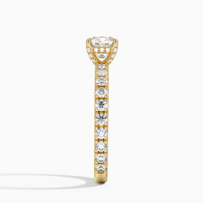 1.75 Karat Cushion Kesim Hidden Halo Tasarım Tektaş Laboratuvar Pırlanta Yüzük 18K  - Selora