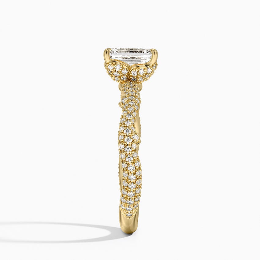 1.75 Karat Emerald Kesim Hidden Halo Tasarım Tektaş Laboratuvar Pırlanta Yüzük - Sorrento