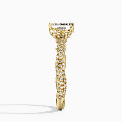 1.75 Emerald Kesim Hidden Halo Tasarım Tektaş Laboratuvar Pırlanta Yüzük - Filara