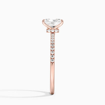 1.25 Radiant Kesim Hidden Halo Tasarım Tektaş Laboratuvar Pırlanta Yüzük 18K - Filora