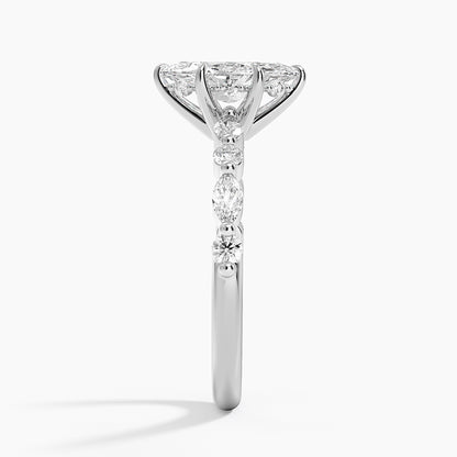 1.60 Carat Princess Halo Design Solitaire Lab Diamond Ring 18K - Florina 