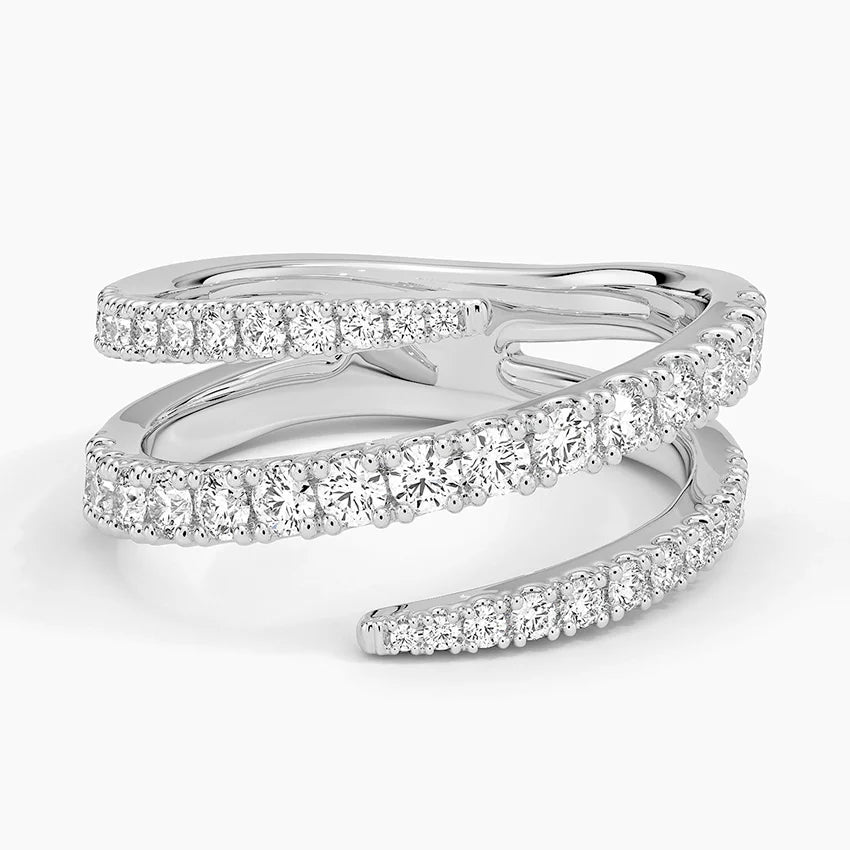 Sarmal 1,00 Karat Yuvarlak Kesim Laboratuvar Pırlanta Yüzük 18K - Bold Diamonds