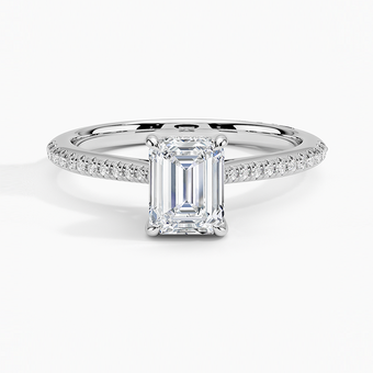 1.25 Karat Emerald Hidden Halo Tasarım Tektaş Laboratuvar Pırlanta Yüzük -  Torino