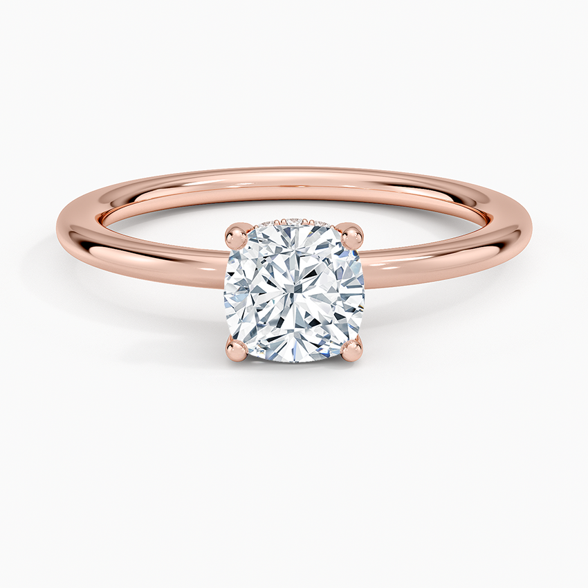 1.10 Cushion Kesim Hidden Halo Tasarım Tektaş Laboratuvar Pırlanta Yüzük - Melara