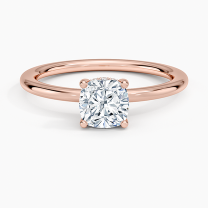 1.10 Cushion Kesim Hidden Halo Tasarım Tektaş Laboratuvar Pırlanta Yüzük - Melara